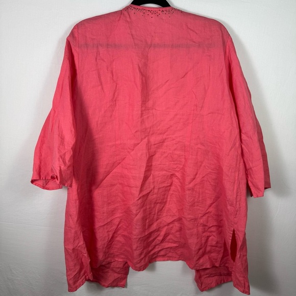 Eileen Fisher Pink Button Down Blouse Women’s Size L - Picture 2 of 6